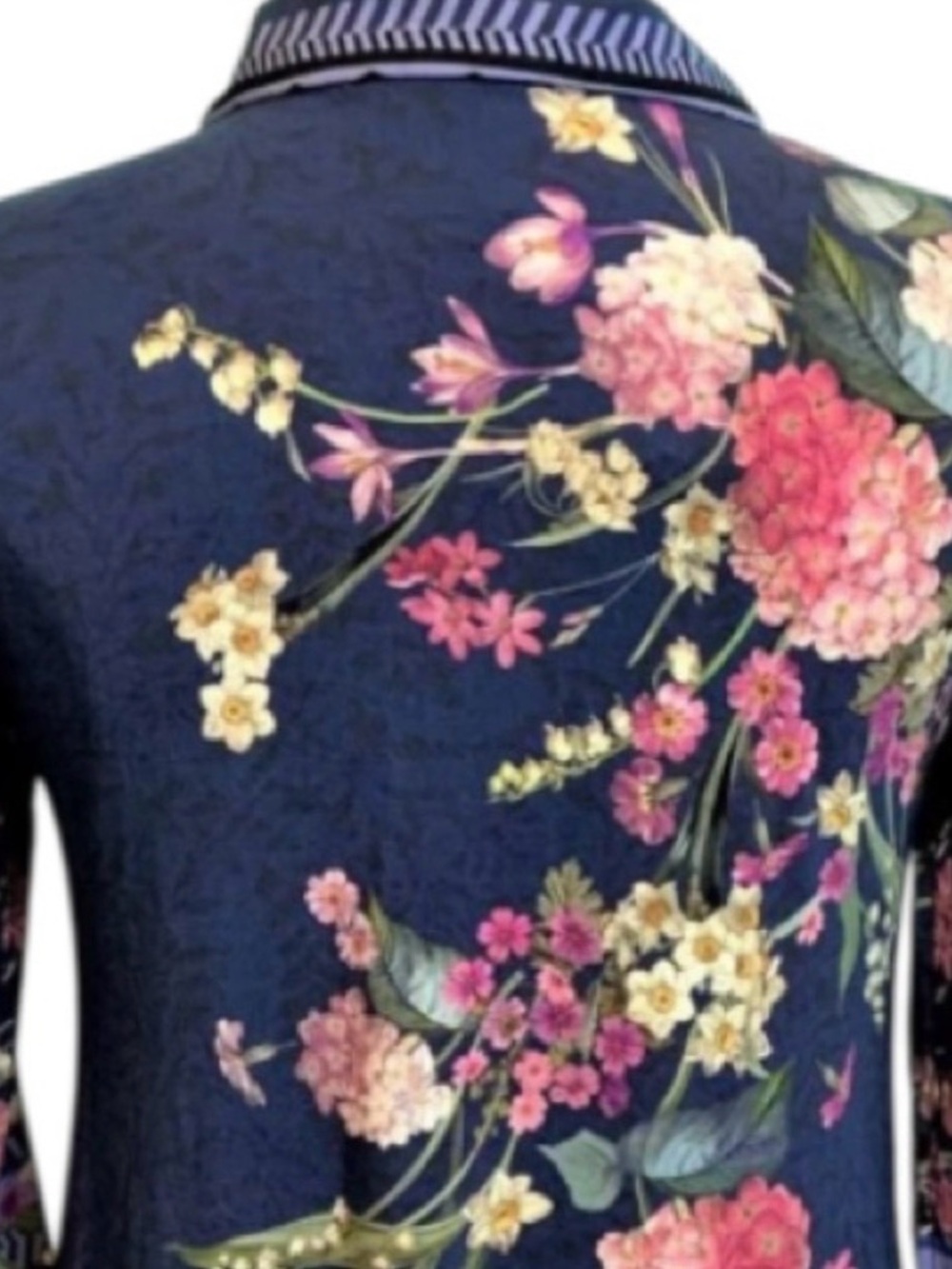 Johnny Was Willowa Blue Floral Polo Dress - Picture 8 of 11